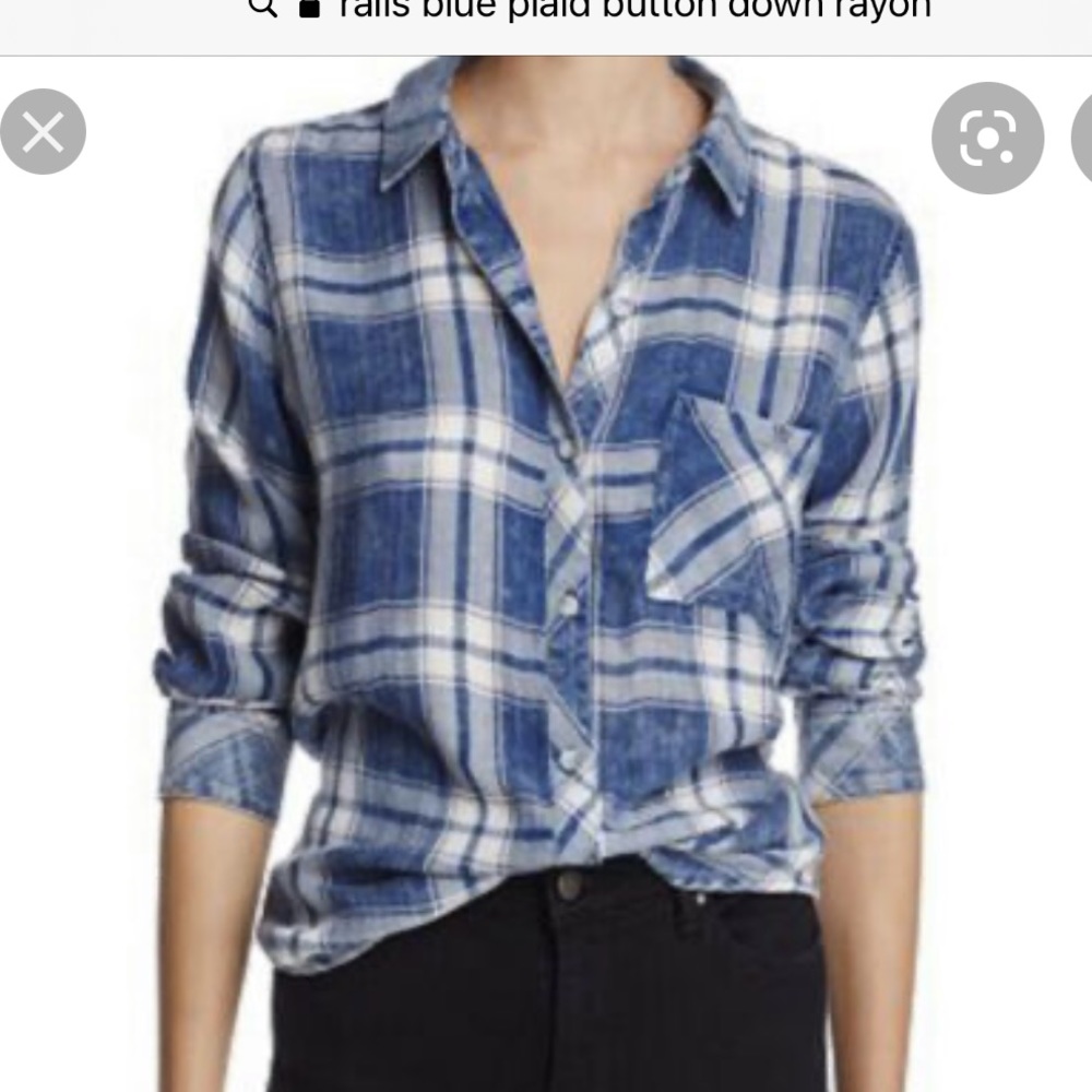 Rails blue flannel button down